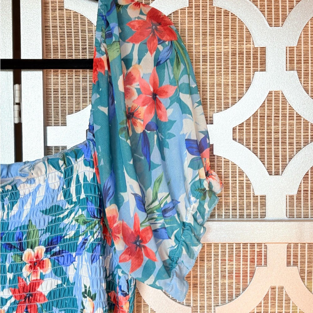 Inspired Hearts Blue and Pink Floral Maxi Dress - Picture 2 of 8